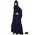 Designer Front Open Abaya - Navy Blue 